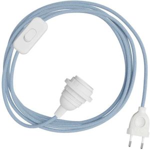 Creative Cables Snakebis Zig-zag E14-lampenkap-bedrading Set Met Lamphouder. Zigzag-stofkabel En 2-polige Stekker 3 M