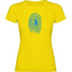 Kruskis Tennis Fingerprint Short Sleeve T-shirt Geel 2XL Vrouw