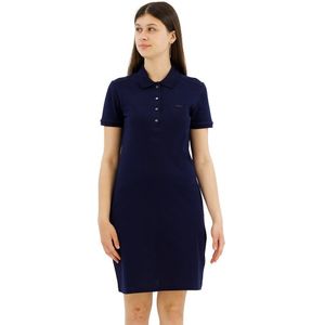 Lacoste Stretch Cotton Pique Short Dress Blauw 44 Vrouw