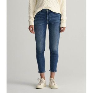 Gant Cropped Slim Fit Jeans Blauw 25 Vrouw