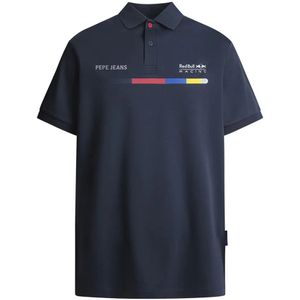 Red Bull Racing Graphic Print Logo Korte Mouw Poloshirt