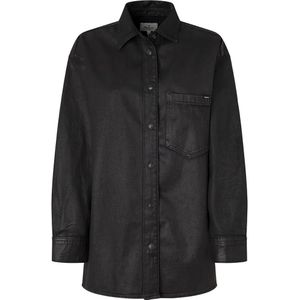 Pepe Jeans - PL304729 - Gecoat Overhemd - Zwart - Lange Mouwen - Casual