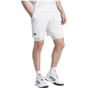 Adidas Aeroready Pro Two-in-one Seersucker Shorts Wit S Man