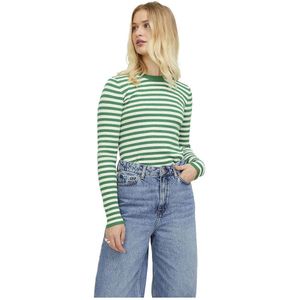 JJXX Gestreepte Ribgebreide Top JXJODI Groen/Wit