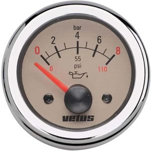 Vetus Oliedrukmeter 0-8kg/cm2d 52 Mm 24v