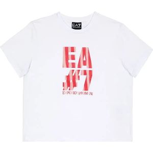Ea7 Emporio Armani Train Logo Series Maxi Logo Crossover T-shirt Met Korte Mouwen