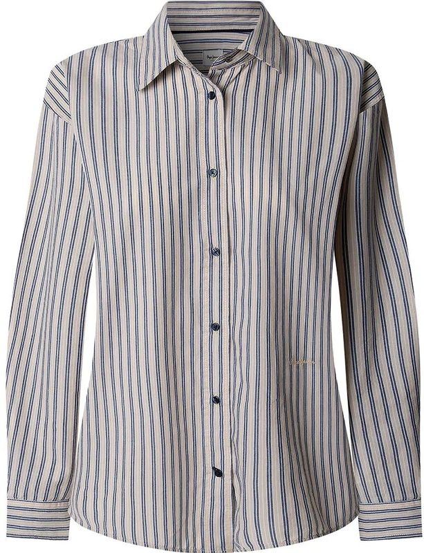 Pepe Jeansvoor vrouwen. PL305052 Bruna overhemd wit (L), Casual, Katoen, Lange mouwen