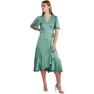 Yas Thea Short Sleeve Long Dress Groen XS Vrouw