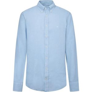 Hackett Garment Dyed Linen B Overhemd Met Lange Mouwen
