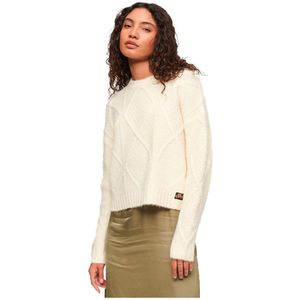 Superdry Chunky Cable Turtle Neck Sweater Geel L Vrouw