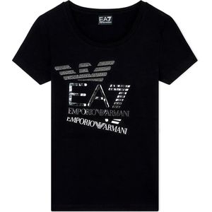 Ea7 Emporio Armani Train Logo Series Eagle Metallic Crossover T-shirt Met Korte Mouwen
