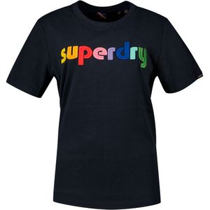 Superdry Vintage Cl Rainbow T-shirt Blauw 2XS Vrouw