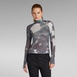 G-star Blurry Camo T-shirt Met Lange Mouwen En Hoge Hals