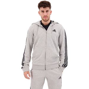 Adidas Essentials French Terry 3 Stripes Full Zip Sweatshirt Grijs S / Regular Man