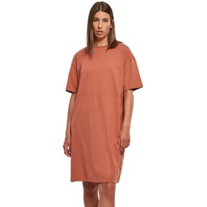 Urban Classics Organic Oversized Slit Short Sleeve Short Dress Oranje 3XL Vrouw