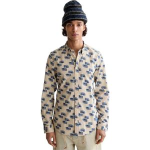 Scotch & Soda - Slim Fit Micro All Over Geprint Overhemd - Lange Mouwen