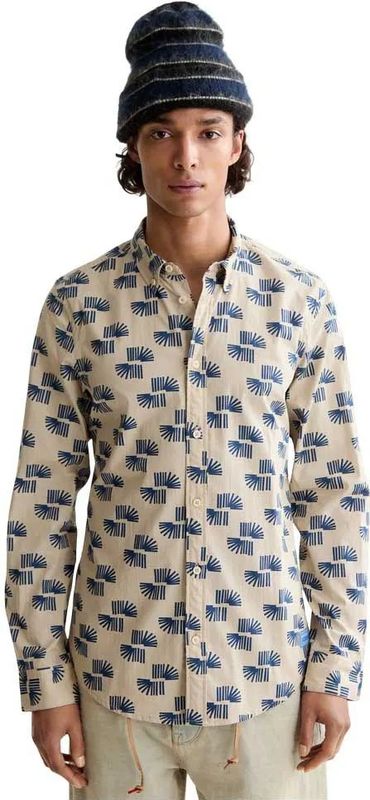 Scotch & Soda - Slim Fit Micro All Over Geprint Overhemd - Lange Mouwen