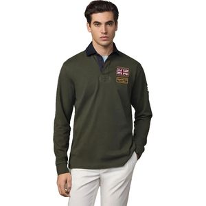 Hackett London - HM5700003 - Polo Rally - Groen - Casual - Katoen - Lange Mouwen
