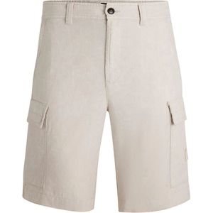 BOSS - Cargo Shorts - Groen - Linnen/Polyester - Aansluitende Pasvorm