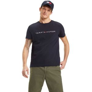 Tommy Hilfiger Logo Short Sleeve T-shirt Blauw 2XL Man