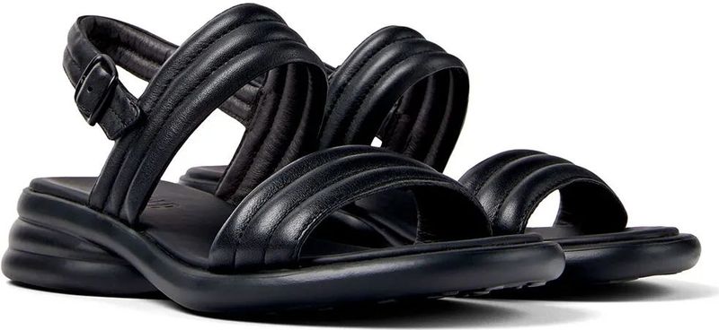 Camper - K201599 - Sandalen - Zwart - Spiro - Lichtgewicht Model met Lage Sleehak