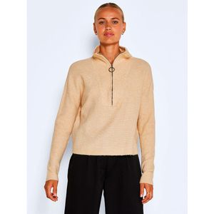 Noisy May New Alice High Neck Sweater Beige S Vrouw