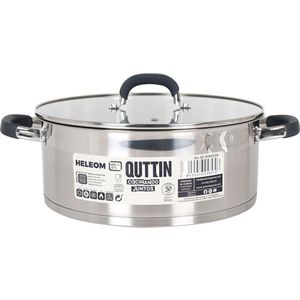 Quttin Inductiestaal Kookpan 28 Cm/6.7 L/0.8 Mm+met T Heleom