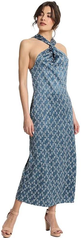 Victorio & Lucchino - Lange Jurk - Veelkleurige Print - Gekruiste Halslijn - Mouwloos