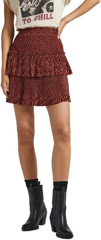 Plooirok - Granaatappel - Polyester - Casual Stijl