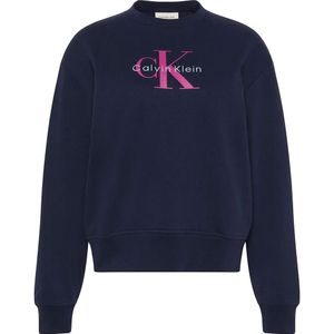 Calvin Klein Jeans - Sweatshirt - Navy - Fuchsia - Wit