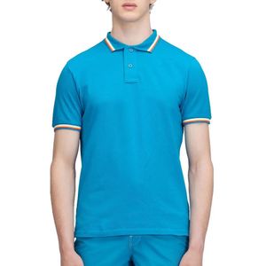 Sundek Brice Cotton Piqué With Tricolour Details Korte Mouw Poloshirt