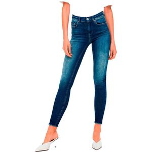 Only Blush Life Mid Skinny Ankle Raw Rea811 Jeans Blauw S / 34 Vrouw
