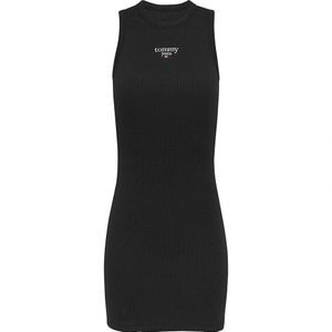 Tommy Jeans Ess Logo 1 Bodycon Short Sleeve Short Dress Zwart XS Vrouw