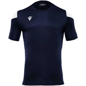 Macron - Polis Shirt - Marine/Rood - Korte Mouw - Kinderen