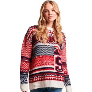 Superdry Mix Pattern Turtle Neck Sweater Rood L Vrouw