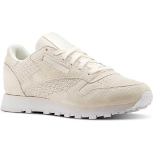 Reebok Classics Leather Woven Emb Trainers Wit EU 35 1/2 Vrouw