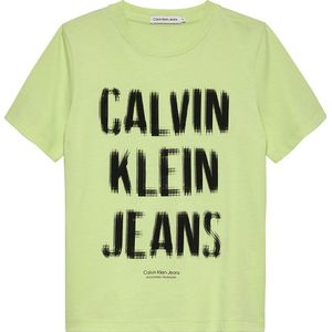 Calvin Klein Jeans Pixel Logo Relaxed Short Sleeve T-shirt Groen 10 Years Jongen