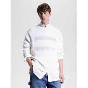 Tommy Jeans Relaxed Tonal Flag Sweatshirt Wit L Man