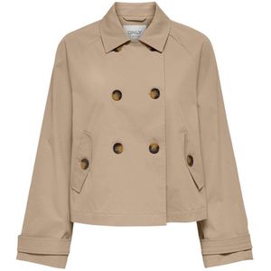 Only April Short Trench Coat Beige M Vrouw