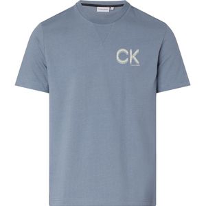 Calvin Klein Striped Chest Logo Short Sleeve T-shirt Grijs L Man