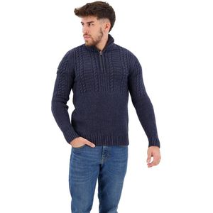 Superdry Vintage Jacob Henley Half Zip Sweater Blauw S Man