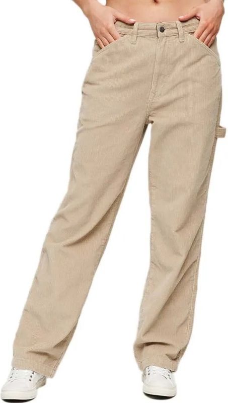 Superdry - Cord Carpenter Broek - Baggy - Zwart - Biologisch Katoen