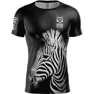 Otso Zebra Short Sleeve T-shirt Zwart XL Man