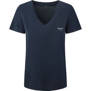 Pepe Jeans Lorette Short Sleeve V Neck T-shirt Blauw L Vrouw