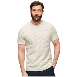 Superdry Embossed Archive Graphic Short Sleeve T-shirt Beige M Man