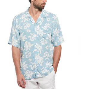 Original Penguin Viscose Camp Aop Floral Short Sleeve Shirt Blauw S Man