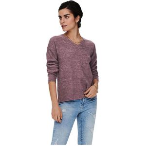 Only Camilla V-neck Knit Sweater Roze M Vrouw