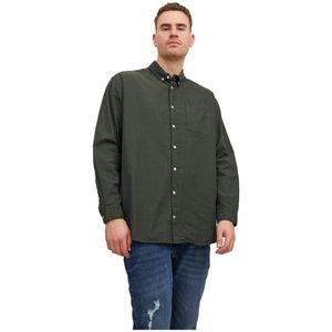 Jack & Jones Oxford Plus Size Long Sleeve Shirt Groen 8XL Man