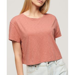 Superdry Slouchy Cropped Short Sleeve T-shirt Roze S Vrouw