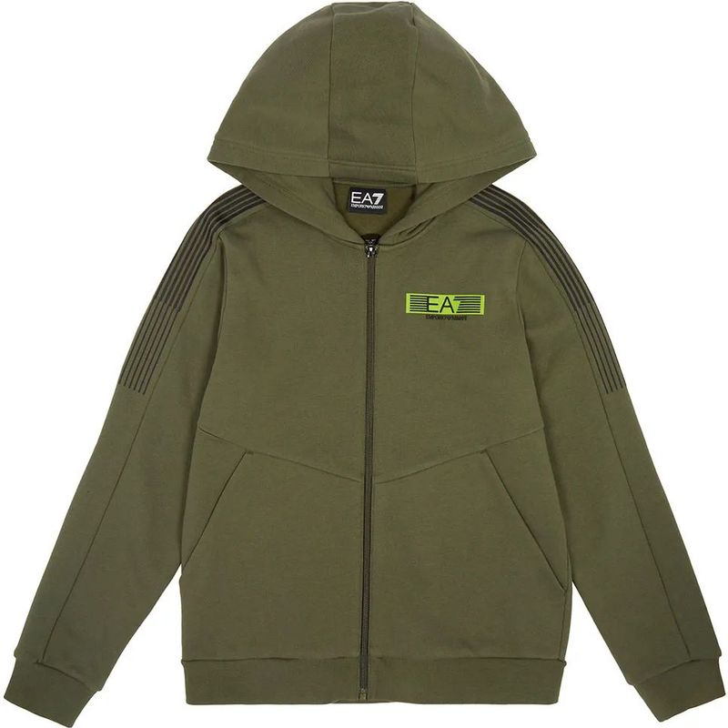 EA7voor jongens. 7B000185_AF10368 Sweatshirt 7 Lijnen groen (6Años= 118cm), Casual, Katoen, Lange mouwen, kinderkleding